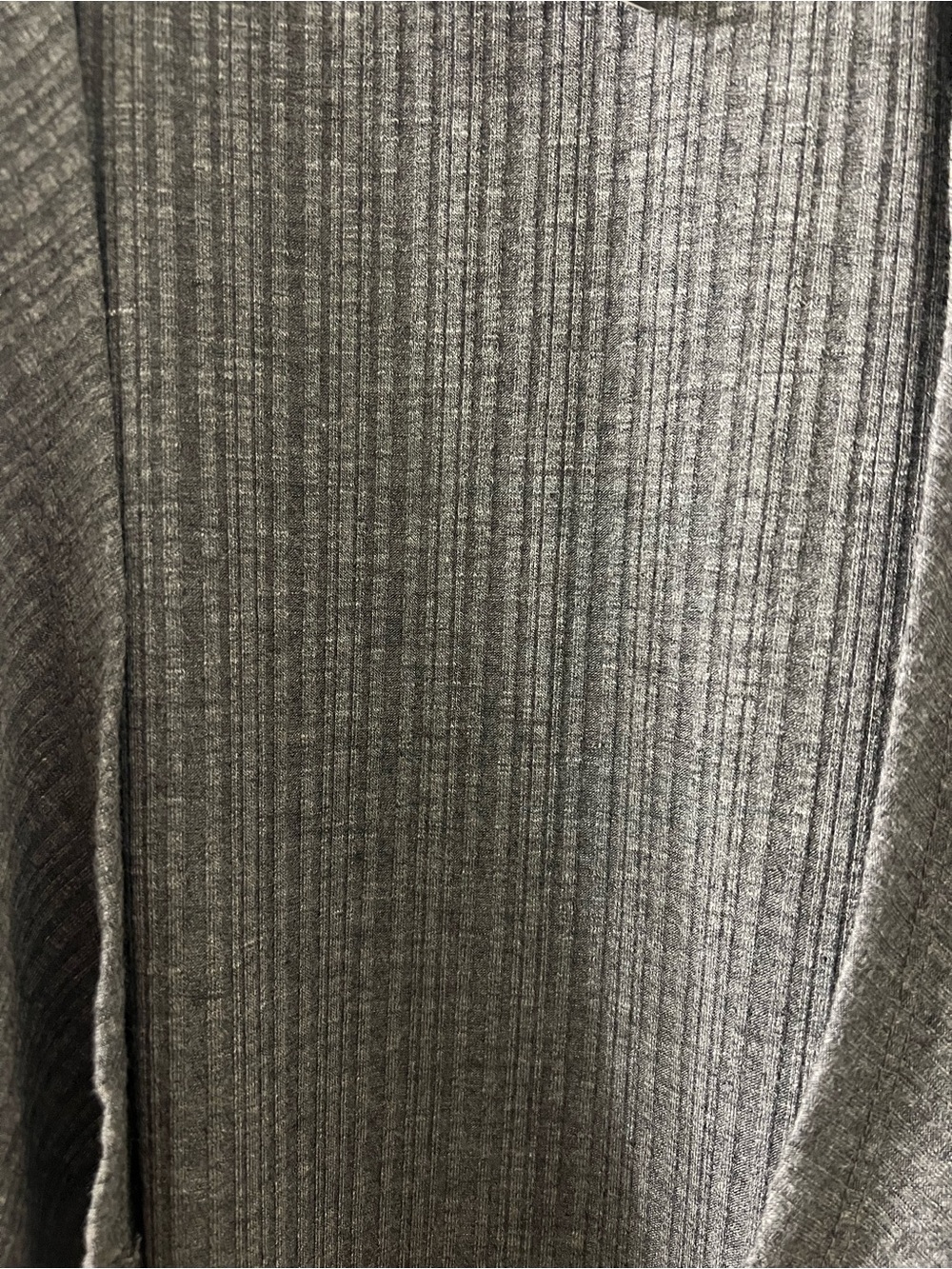 Doe & Rae Gray Ribbed Long-Sleeve Ruffle-Sleeve Dress - Picture 7 of 7